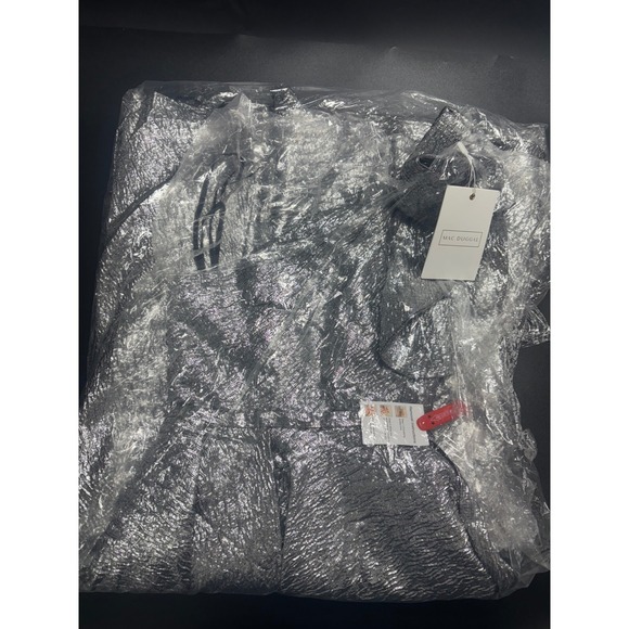 Mac Duggal NEW One Shoulder Bow Tea Midi Dress Silver Size 2 Style#67906‎ - Picture 5 of 8